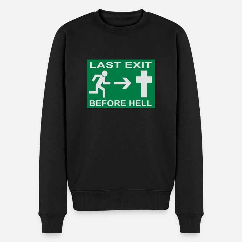 Last Exit... - Männer Premium Bio Pullover - Schwarz