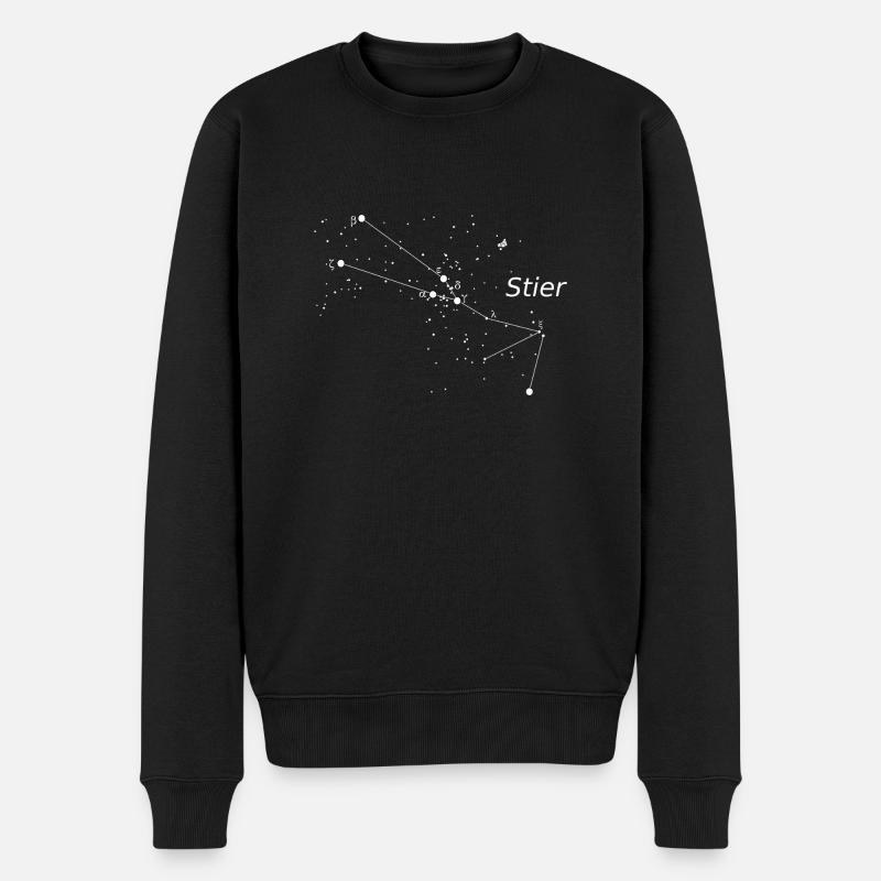 Stier Sternbild Sternzeichen - Männer Premium Bio Pullover - Schwarz