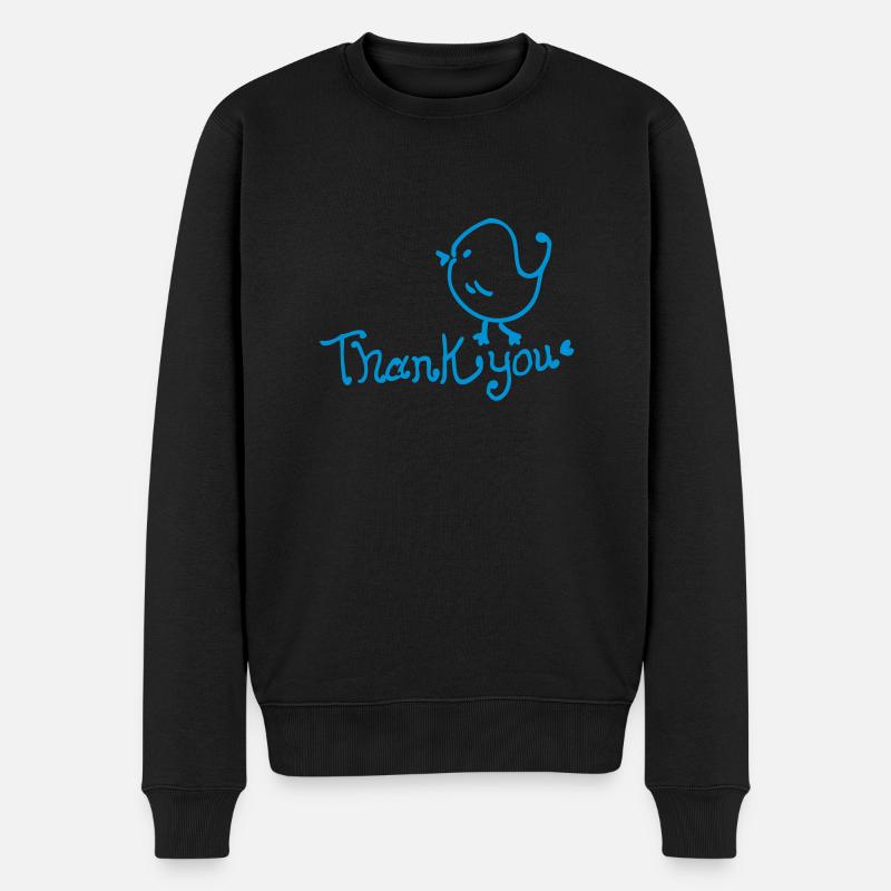 Danke Vogel - Männer Premium Bio Pullover - Schwarz