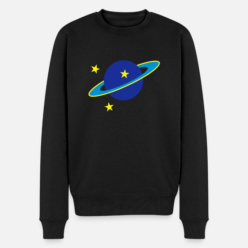 Saturn - Männer Premium Bio Pullover - Schwarz