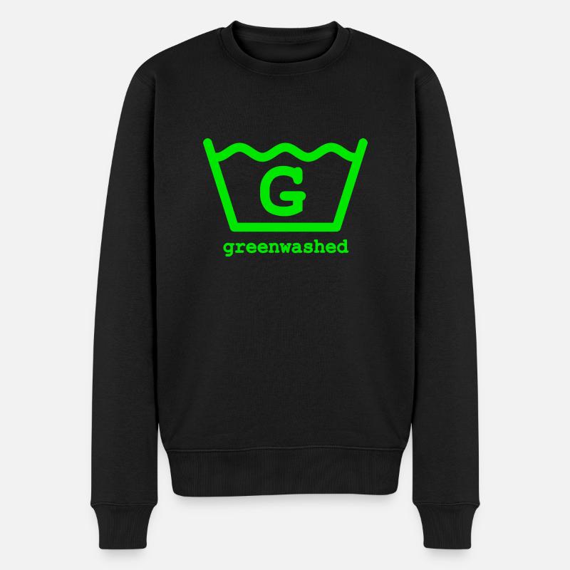 greenwashed symbol and text - Männer Premium Bio Pullover - Schwarz
