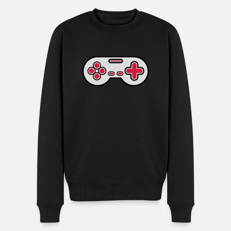 Alter Controller Retro Gamer - Männer Premium Bio Pullover - Schwarz