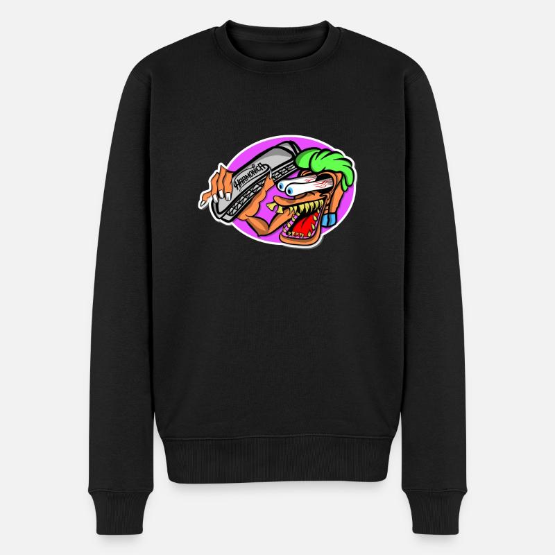 Rattenfink Mundharmonika Stil - Männer Premium Bio Pullover - Schwarz