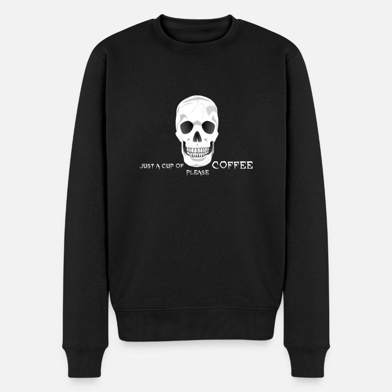 Caféine de café Crâne - Pull Premium bio Homme - noir