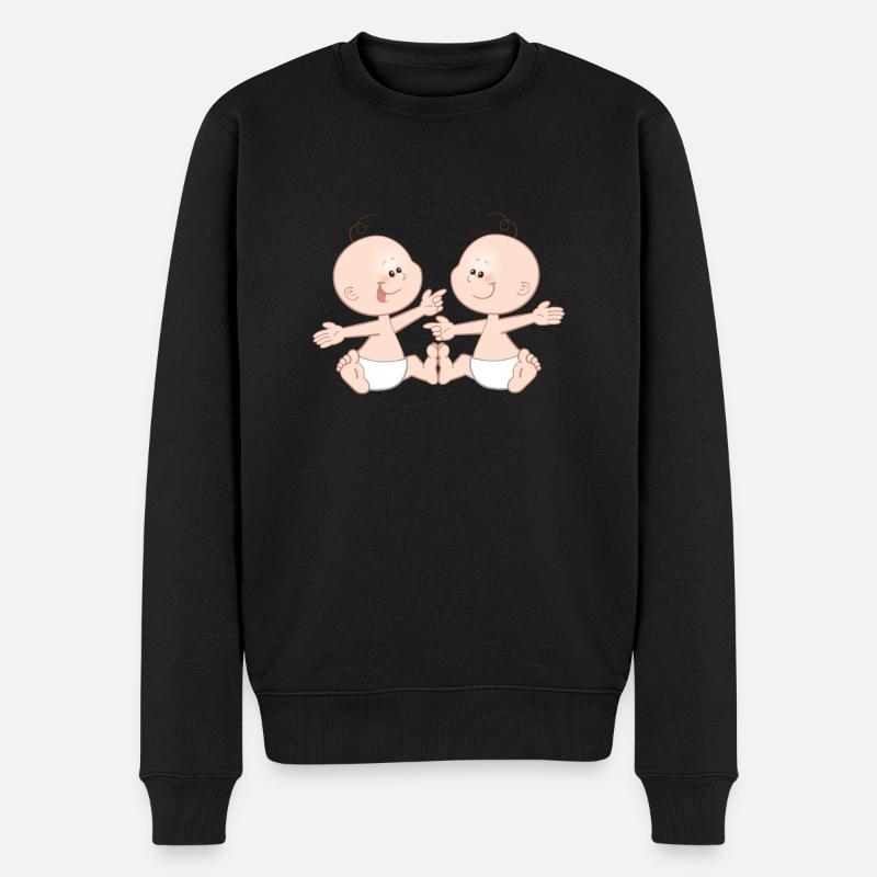 Bébés jumeaux « DoubleJoy » - Pull Premium bio Homme - noir