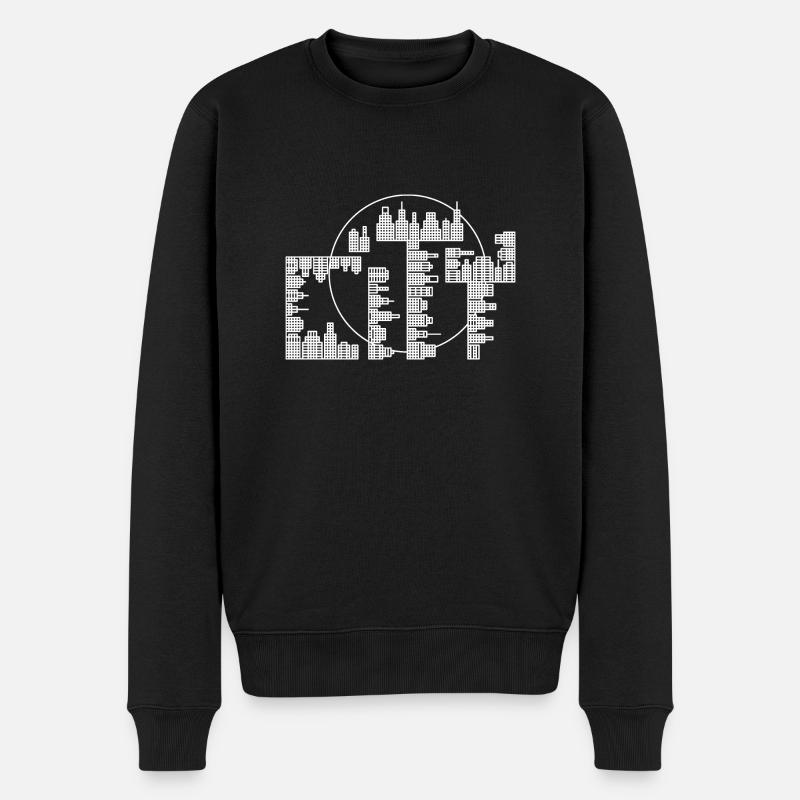 Skyline, City - version blanche - Pull Premium bio Homme - noir