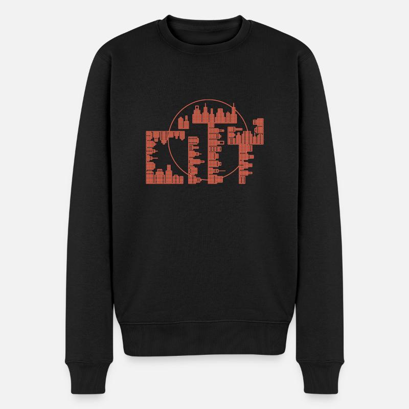 Skyline, City - Version rouge - Pull Premium bio Homme - noir