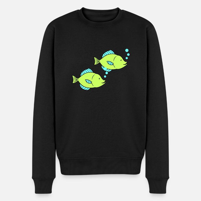 fische comic 2 - Männer Premium Bio Pullover - Schwarz