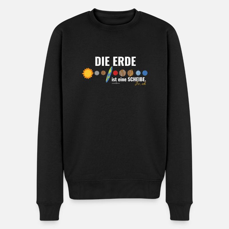 Mimikama Die Erde ist eine Scheibe. - Männer Premium Bio Pullover - Schwarz