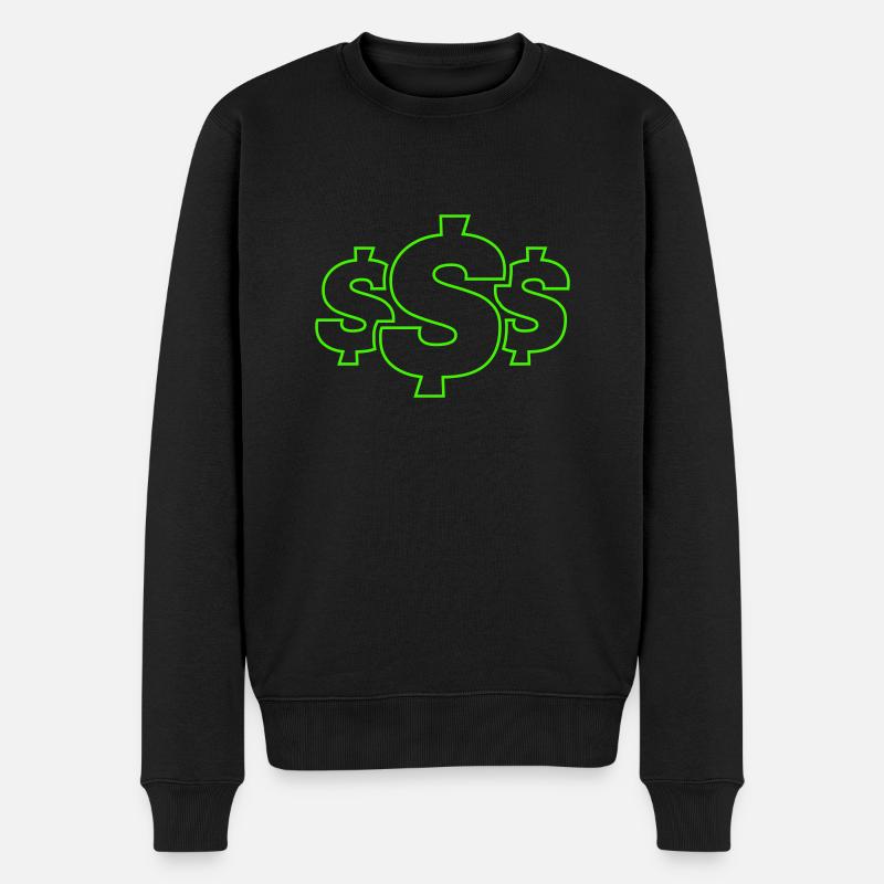 dollar symbol - Männer Premium Bio Pullover - Schwarz