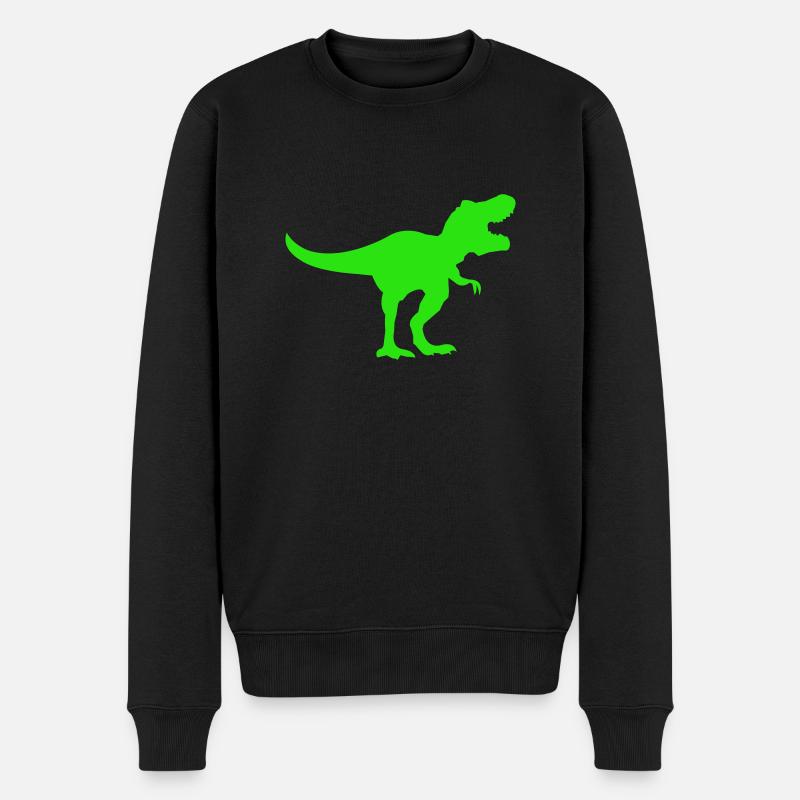 Dinosaurier T-rex - Männer Premium Bio Pullover - Schwarz