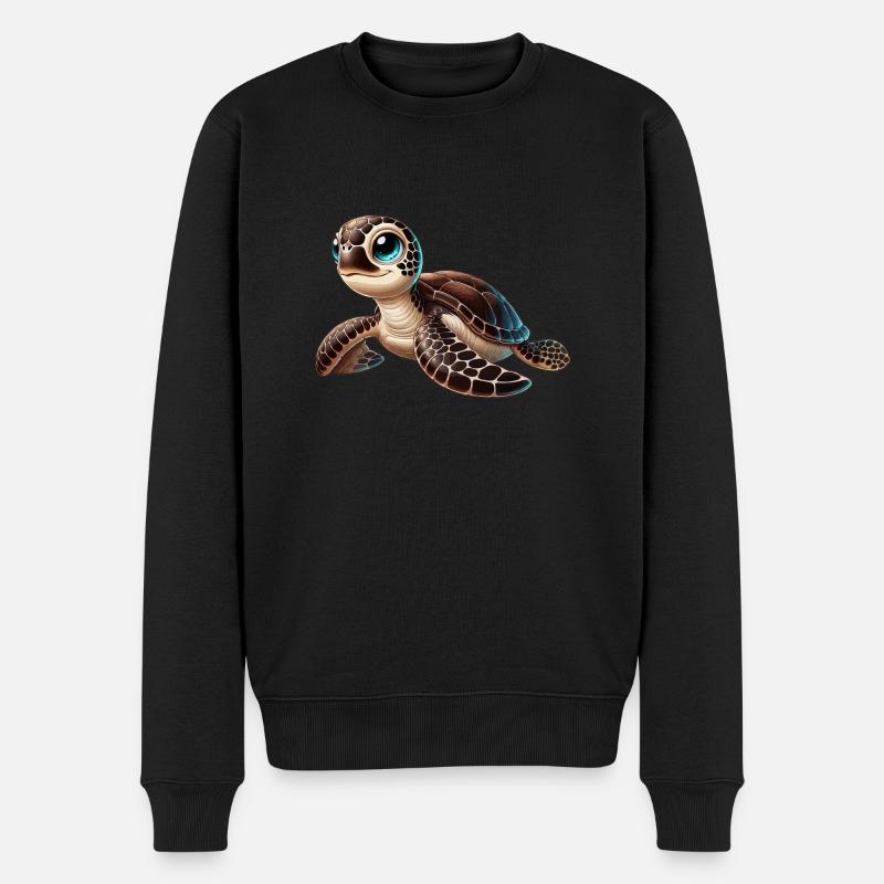 Jeune tortue imbriquée - Pull Premium bio Homme - noir