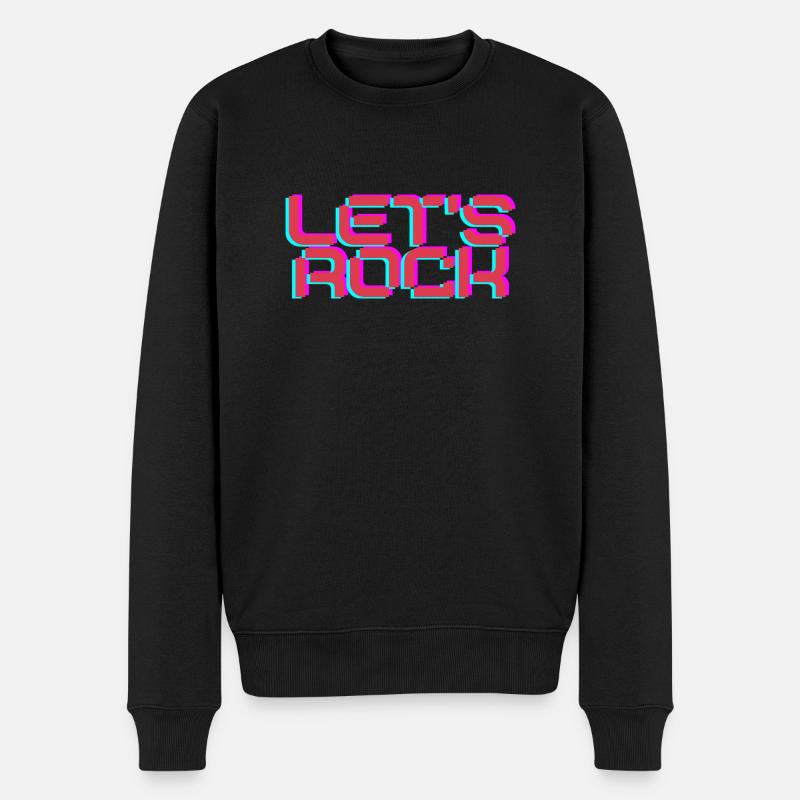 Let's Rock - Männer Premium Bio Pullover - Schwarz