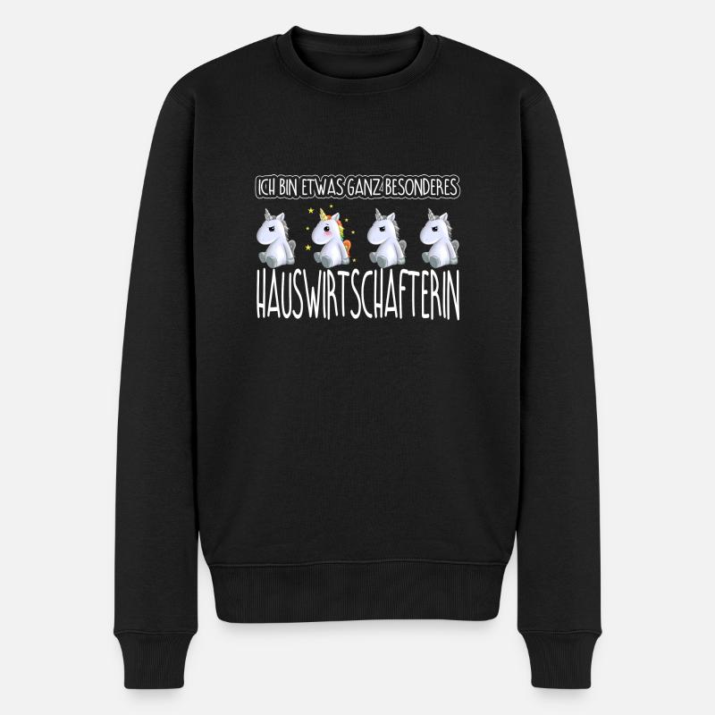 HAUSWIRTSCHAFTERIN - Toll - Männer Premium Bio Pullover - Schwarz