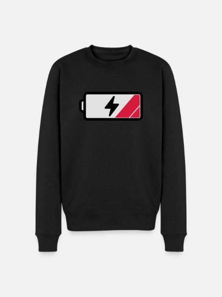 Akku low - Männer Premium Bio Pullover - Schwarz