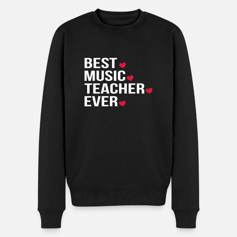 Best Music Teacher Ever - Männer Premium Bio Pullover - Schwarz