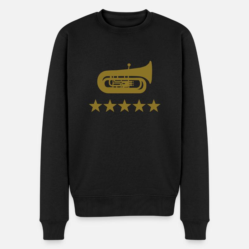 Tuba - Männer Premium Bio Pullover - Schwarz