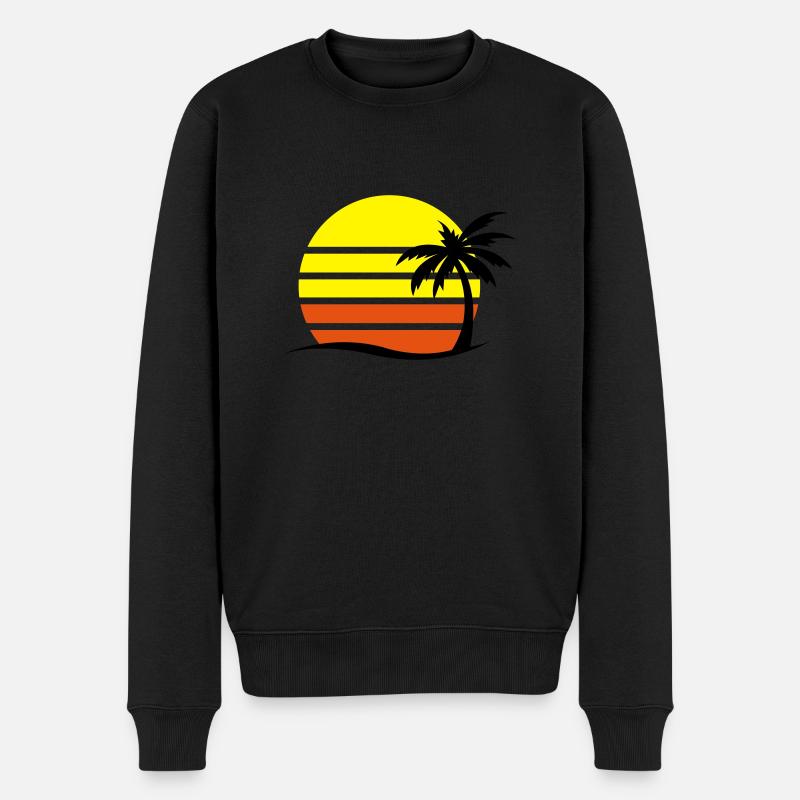 insel_sonnenuntergang_02 - Männer Premium Bio Pullover - Schwarz