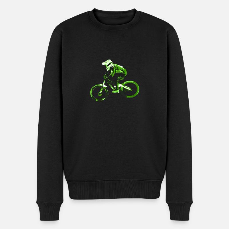 Mountainbike MTB bergab - Männer Premium Bio Pullover - Schwarz