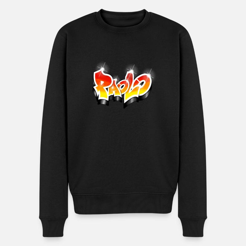 Graffiti name custom Paolo - Pull Premium bio Homme - noir