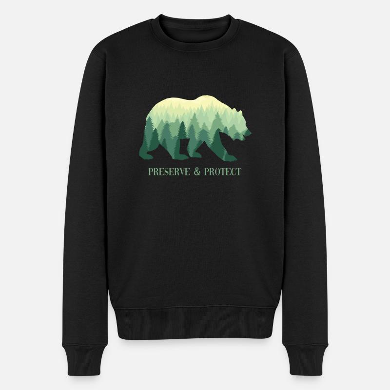 Preserve & Protect Umweltschutz Klimaschutz Bär - Männer Premium Bio Pullover - Schwarz