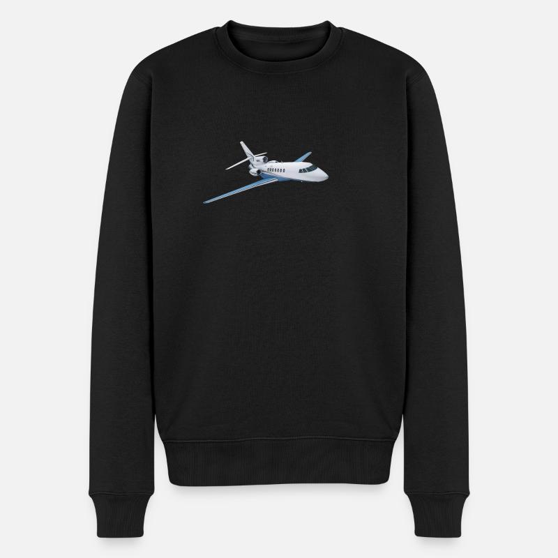 Business-Jet - Männer Premium Bio Pullover - Schwarz
