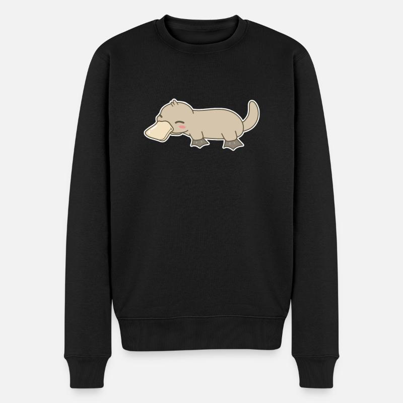 Schnabeltier - Männer Premium Bio Pullover - Schwarz