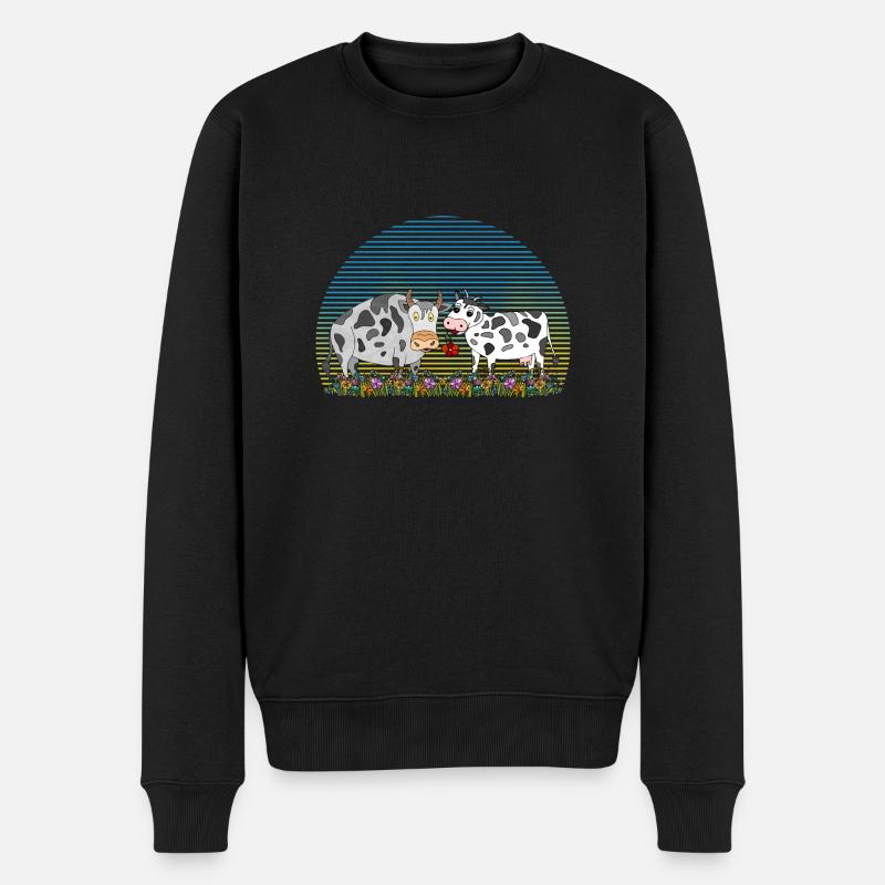 Vache et taureau - Pull Premium bio Homme - noir