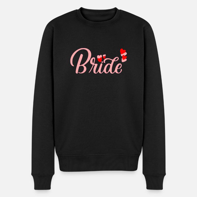 Bride Herz - Männer Premium Bio Pullover - Schwarz