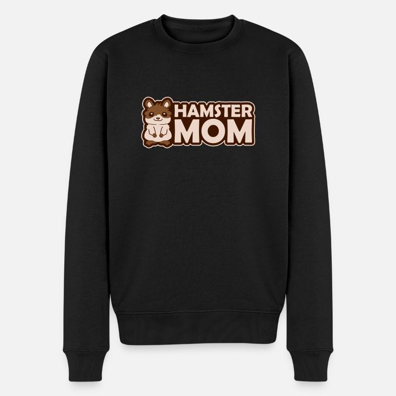Logo Hamster Mom Design - Männer Premium Bio Pullover - Schwarz