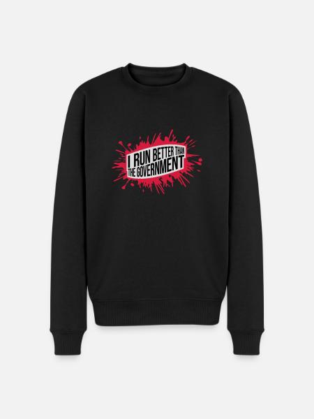 run better than government - Men's Premium Organic Jumper - black