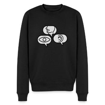 Voir Parler Entendre Bulles de parole - Pull Premium bio Homme - noir - Devant - Nico (187cm)