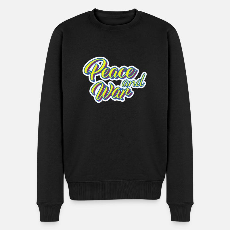 PEACE - Männer Premium Bio Pullover - Schwarz