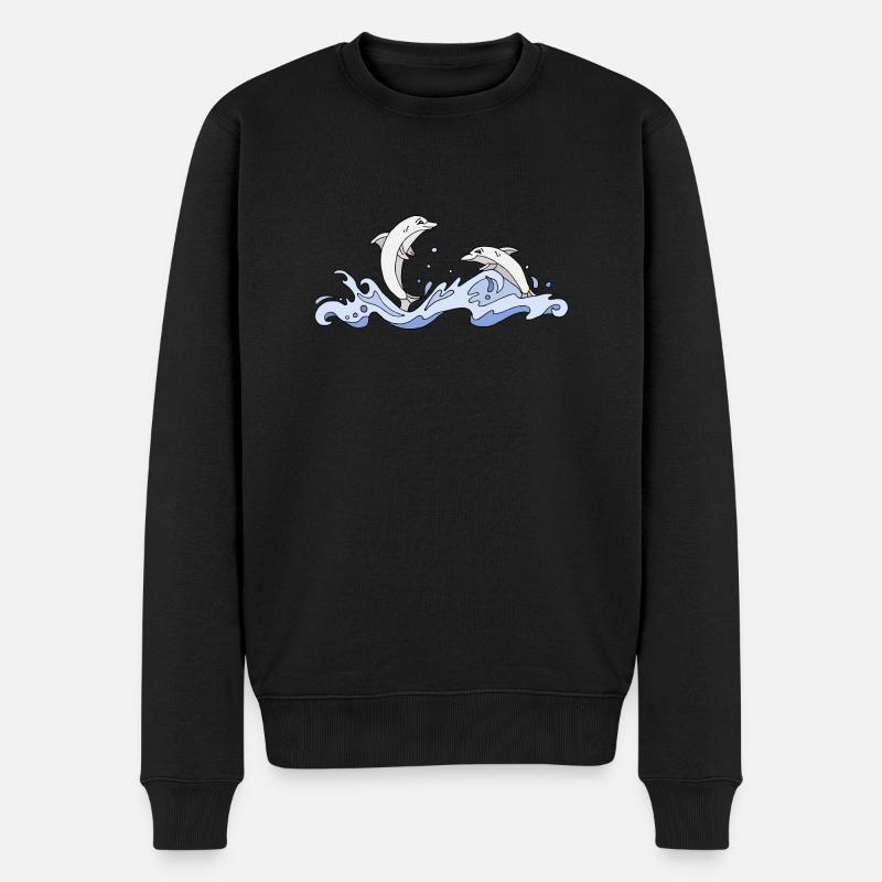 Delphine - Männer Premium Bio Pullover - Schwarz