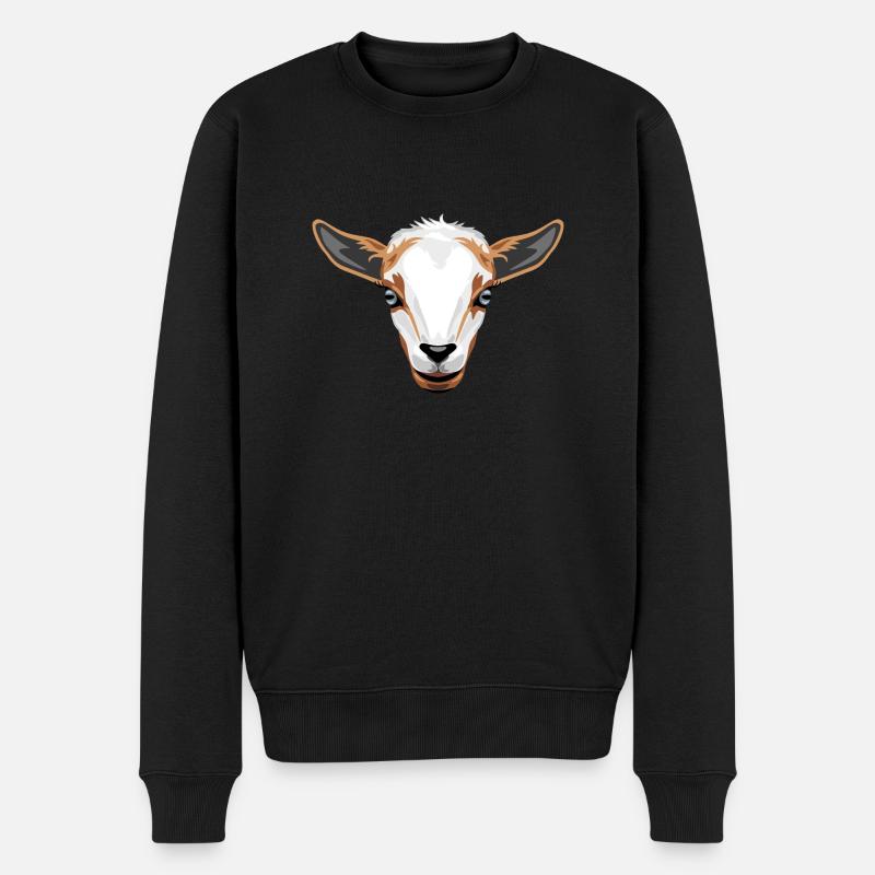 Ziegenkopf - Männer Premium Bio Pullover - Schwarz