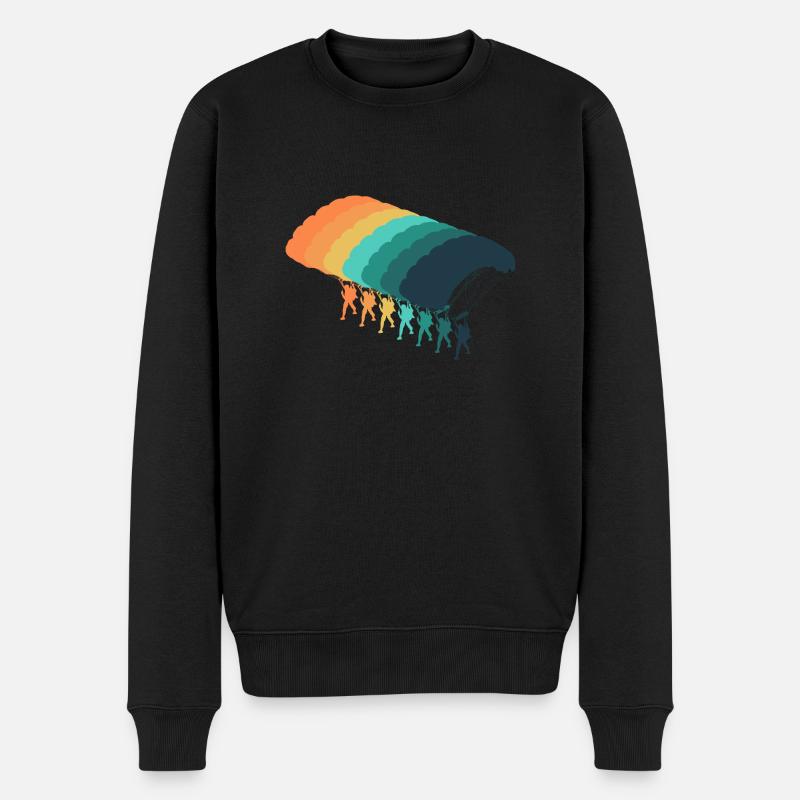 Vintage-Fallschirm - Männer Premium Bio Pullover - Schwarz