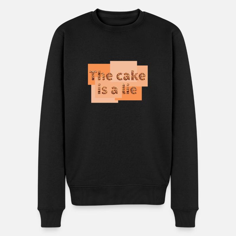 Der Kuchen ist eine Lüge - Männer Premium Bio Pullover - Schwarz
