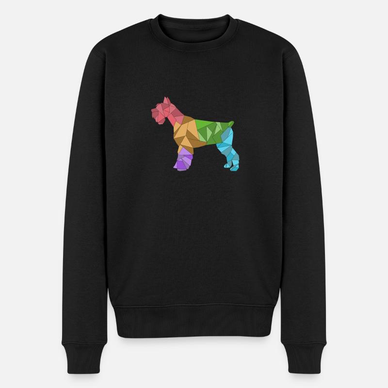 Geometrischer bunter Schnauzer - Männer Premium Bio Pullover - Schwarz