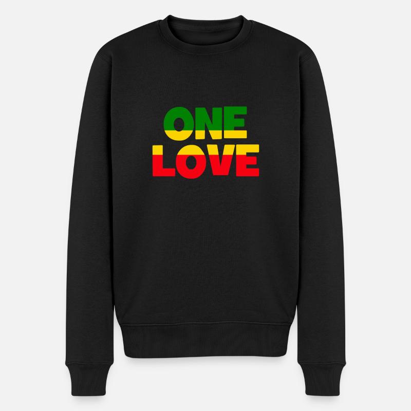 ONE LOVE - Reggae Music - Musik - Männer Premium Bio Pullover - Schwarz