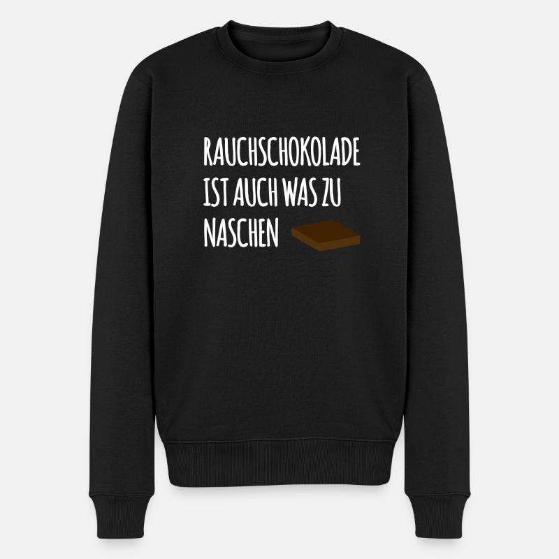 Rauchschokolade - Männer Premium Bio Pullover - Schwarz