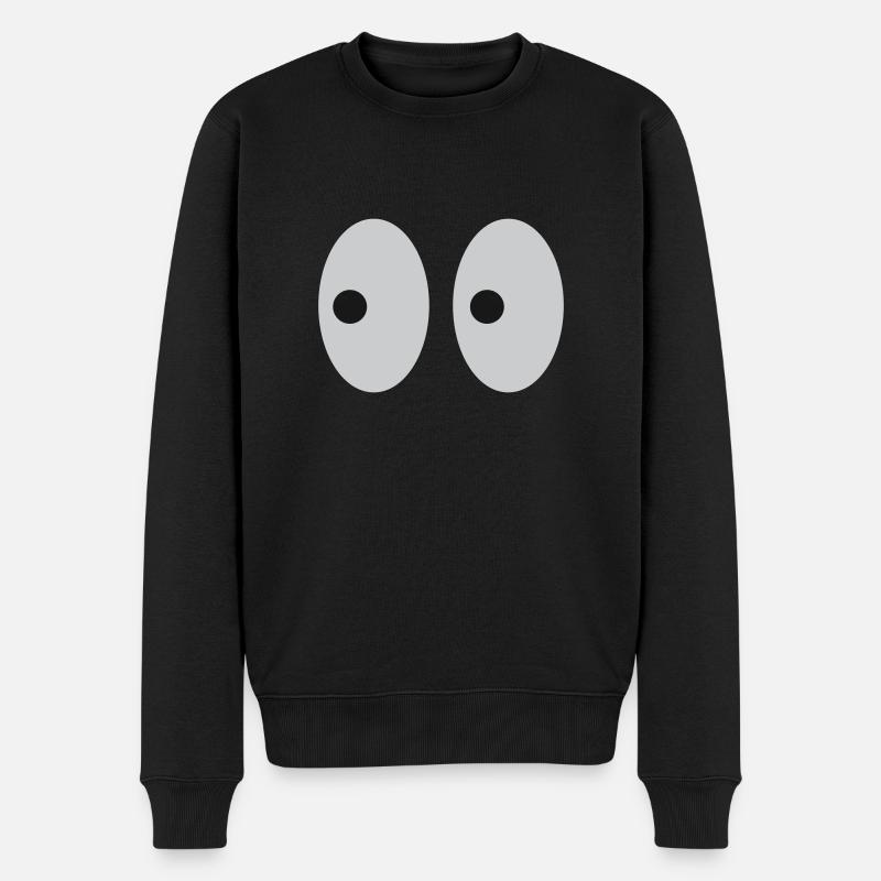 Augen - Männer Premium Bio Pullover - Schwarz