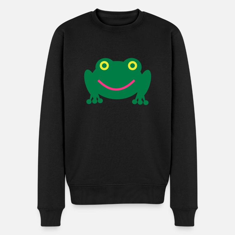 Frosch - Männer Premium Bio Pullover - Schwarz