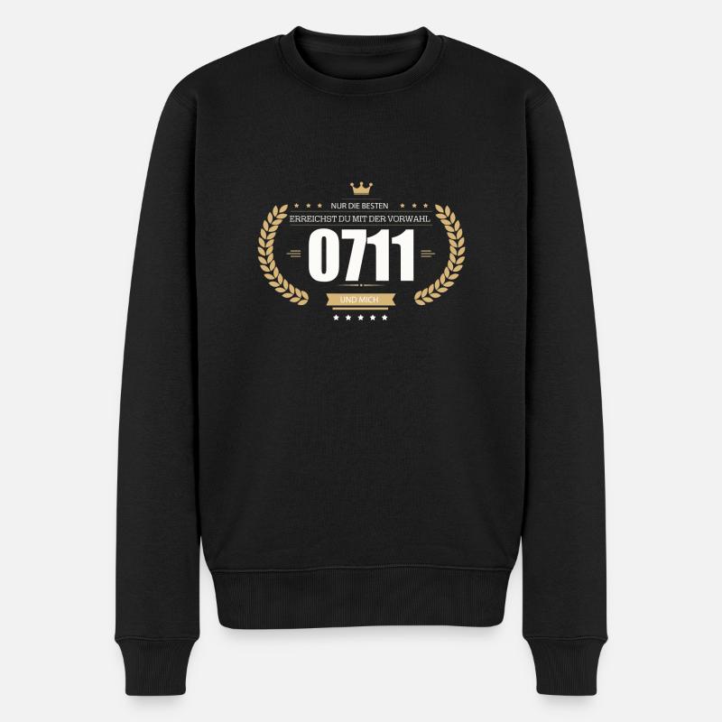 Stuttgart 0711 - Männer Premium Bio Pullover - Schwarz