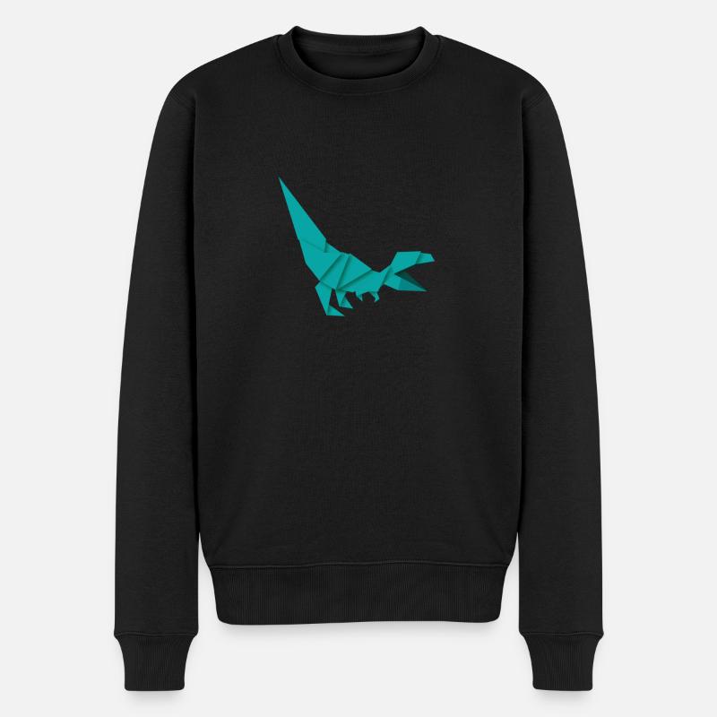 Dinosaurier - Männer Premium Bio Pullover - Schwarz