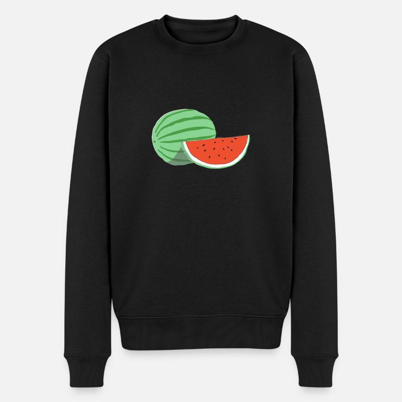 WASSERMELONE - Männer Premium Bio Pullover - Schwarz