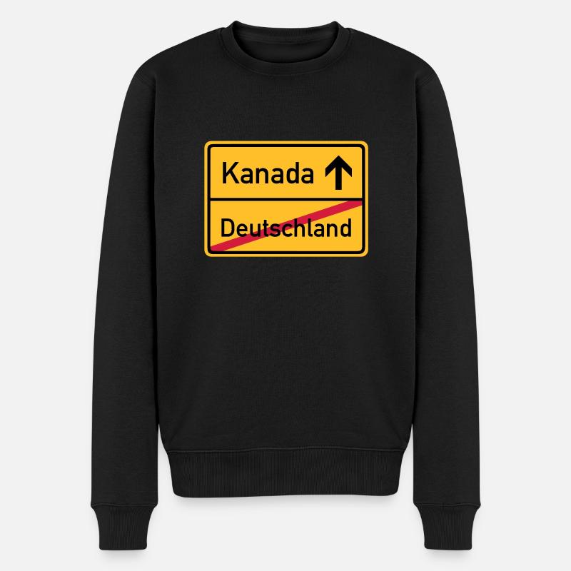 ortsschild_kanada__f3 - Männer Premium Bio Pullover - Schwarz