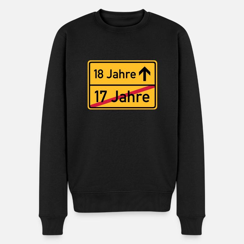 ortsschild_17__jahre__f3 - Männer Premium Bio Pullover - Schwarz