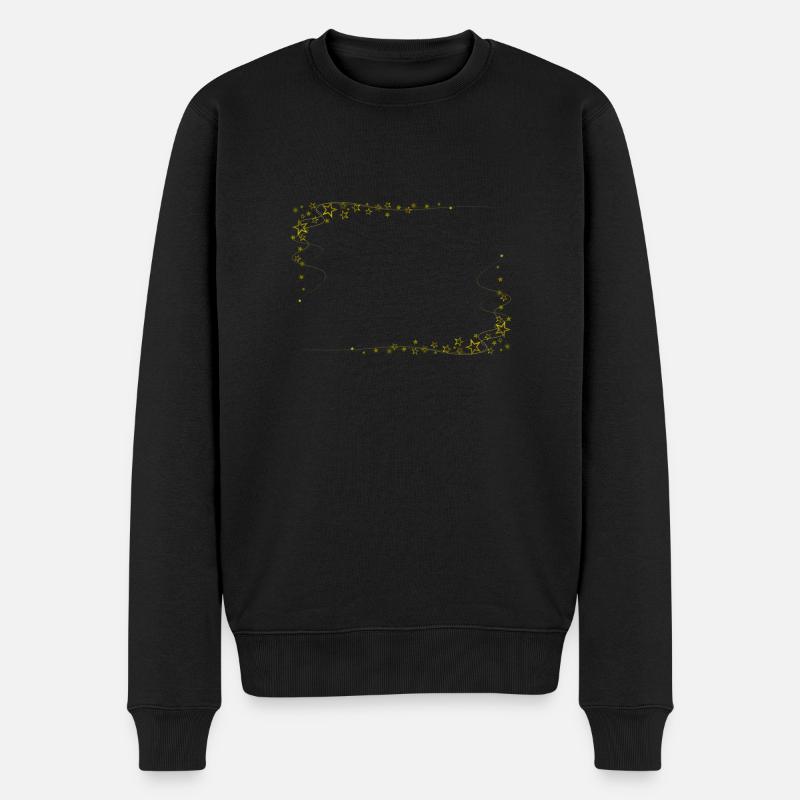 Sternrahmen Gold - Männer Premium Bio Pullover - Schwarz