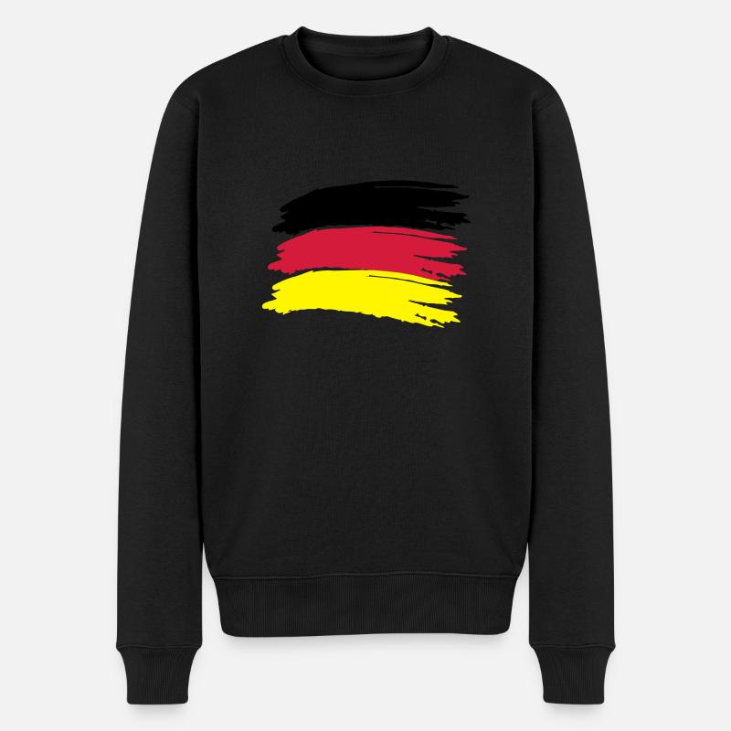 Deutschland Flagge - Männer Premium Bio Pullover - Schwarz