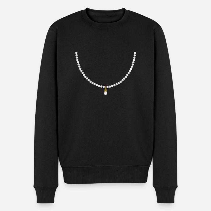 collier _de_ perles_c1 - Pull Premium bio Homme - noir